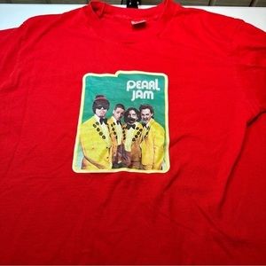 Pearl Jam Shirt L 1995 Spin Ten Club RED VS VHC 90’s NOS LARGE VTG Single Stitch